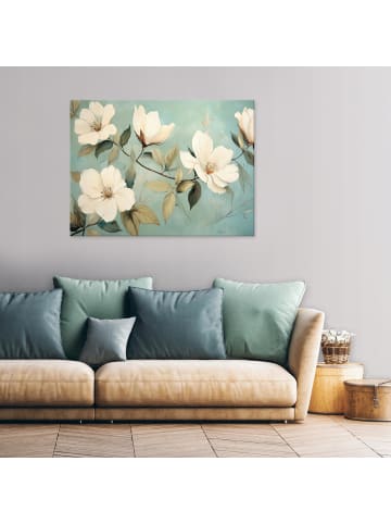 WALLARENA Leinwandbild Blumen in Grün