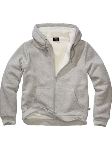 Brandit Jacke "Sweatjacket Teddylining" in Grau