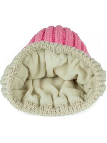 styleBREAKER Strickmütze in Beige-Rosa