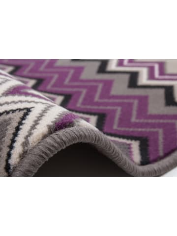 Kayoom Kurzflor Teppich Now in multi - violett - rechteckig