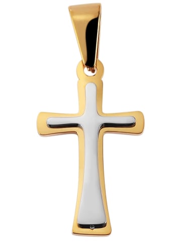 Adeliás Damen Anhänger – Kreuz Kreuzanhänger aus Edelstahl in gold