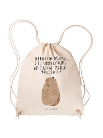 Mr. & Mrs. Panda Stoffbeutel Murmeltier mit Spruch in Creme