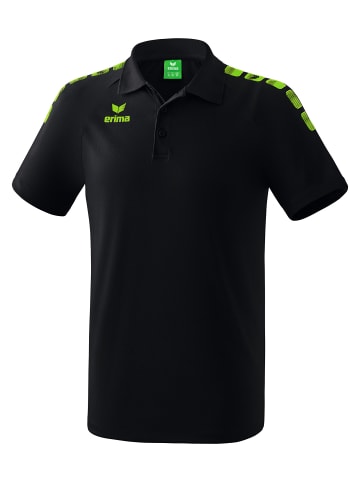erima Essential 5-C Poloshirt in schwarz/green gecko