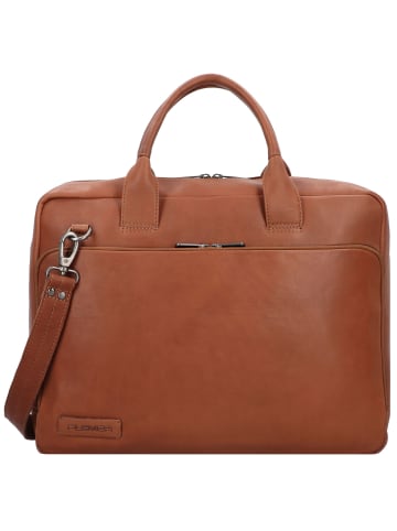 Plevier Structure Shard Aktentasche RFID Schutz Leder 40 cm Laptopfach in cognac