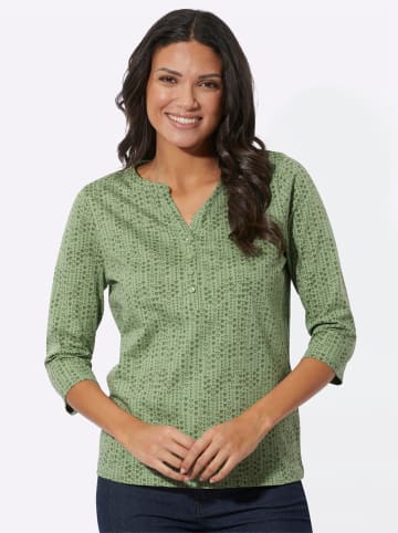 Sieh an! 3/4-Arm-Shirt in eucalyptus-khaki-bedruckt