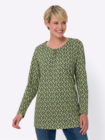 Sieh an! Longshirt in lindgrün-moos-bedruckt