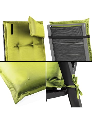 Aspero 4 Hochlehner Stuhlauflagen Sitzpolster in Grün