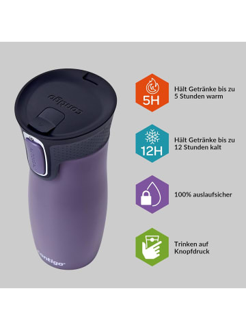 contigo Thermobecher West Loop Edelstahl Isolierbecher Reisebecher 470 ml Fb. Dark Plum