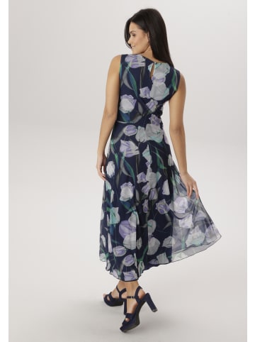 Aniston SELECTED Midikleid in marine-flieder-grün-auzurblau-schilf-anthra