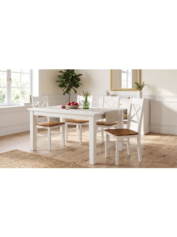 Feldmann-Wohnen Stühle 8er Set Belluno Elegante weiß lackiert / Eichefarben 43 / 44 / 93cm