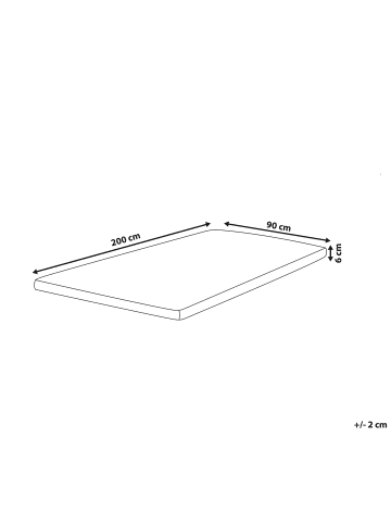 Beliani Topper GRACIOUS in Weiß - (W) 90 x (H) 6 x (L) 200 cm