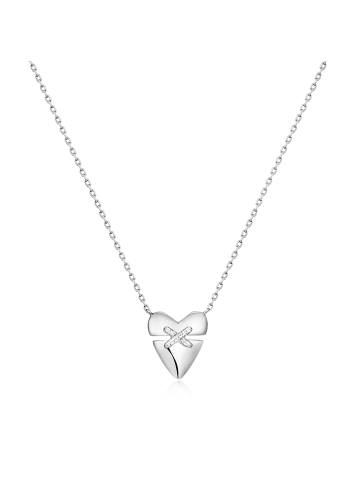 Ania Haie Halskette Heart Kiss Pavé in silber