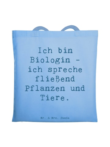 Mr. & Mrs. Panda Laptoptasche Spruch Sprechende Biologin mit Spruch in Sky Blue