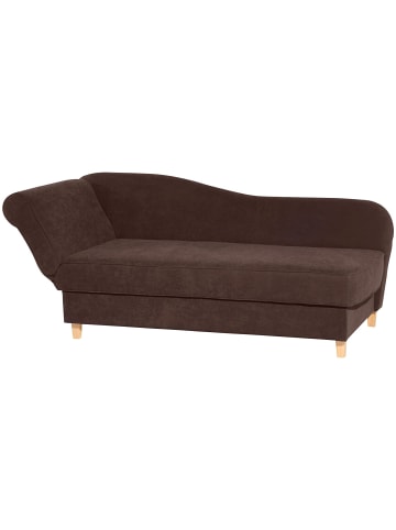 58 aufm Kessel RECAMIERE mit Armteil links klappbar Katia Veloursstoff Buche/braun