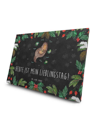 Mr. & Mrs. Panda Advents-Teekalender Otter Seerose mit Spruch in Kreidetafel