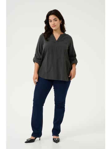 KAFFE curve Langarm-Hemd KClene in Black Oyster