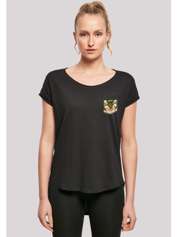 F4NT4STIC Long Cut T-Shirt Looney Tunes Face Faux Pocket in schwarz
