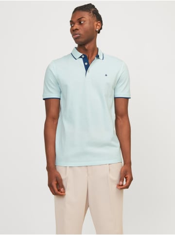 Jack & Jones Polo Shirt JJEPAULOS Sommer Hemd Kragen Pique Cotton in Pastell-Grün