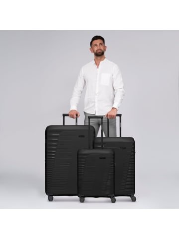 Farmhood Eco Edition 4 Rollen Kofferset 3-teilig mit Dehnfalte in black