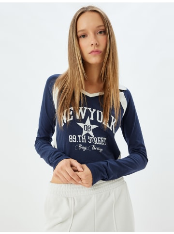 KOTON T-shirt in Marineblau