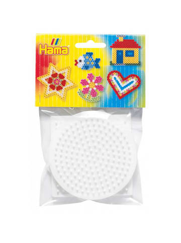Hama Set Stiftplatten Quadrat, Sechseck, Kreis für Midi-Bügelperlen in weiß