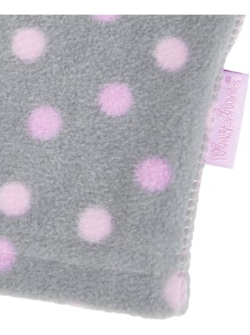 Playshoes Kinder Mütze "Fleece-Schlupfmütze Punkte" in Grau