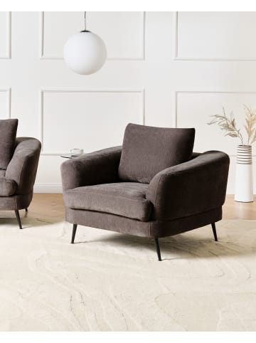 Beliani Sessel KJAER in Beige/Schwarz - (W) 100 x (H) 100 x (L) 100 cm