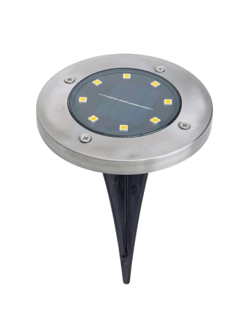 näve LED Solarleuchte "KIAN" in stahl-blank - (L)12 cm x (B)12 cm x (H)13 cm