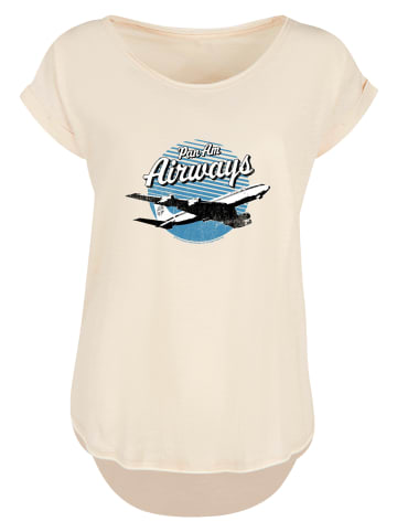 F4NT4STIC Long Cut T-Shirt Pan Am Airways Retro Plane Take Off in Whitesand