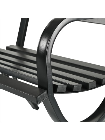 relaxdays Gartenstuhl in Schwarz - (B)60 x (H)85,5 x (T)56 cm