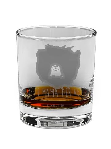 Mr. & Mrs. Panda Whiskey Glas Bär Königin mit Spruch in Transparent