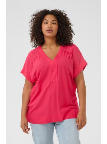 KAFFE curve Kurzarm-Bluse KCmille Loose fit in Raspberry