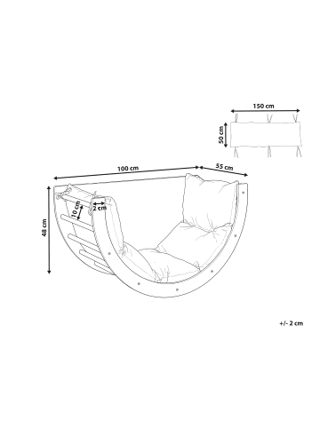 Beliani Kinderschaukelstuhl NIMBIN in Braun/Weiß - (W) 100 x (H) 48 x (L) 51 cm