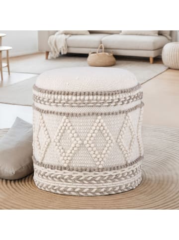 FineBuy Hocker und Sitzsäcke in Beige / Stoff / 40x40x45