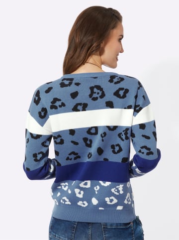 WITT WEIDEN Pullover in mittelblau-royalblau-gemustert