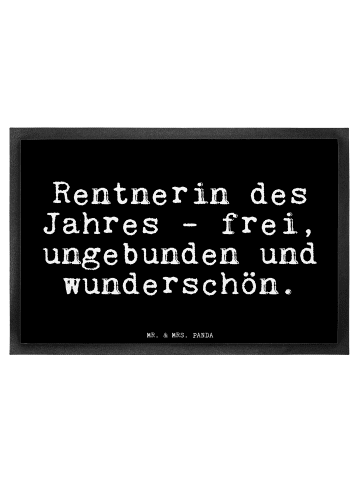 Mr. & Mrs. Panda Schmutzmatte Rentnerin des Jahres -... mit Spruch in Schwarz
