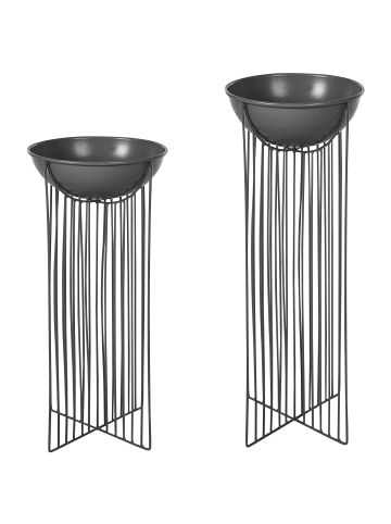 Beliani 2er-Set Indoor Blumentopf FICARIA in Schwarz
