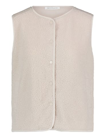 BETTY & CO Plüschweste mit Knöpfen in cream