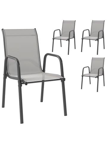 Outsunny Gartenstühle in Hellgrau 69L x 51B x 87H cm