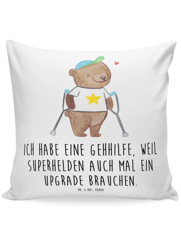 Mr. & Mrs. Panda 40x40 Kissen Bär Gehhilfen mit Spruch in Weiß