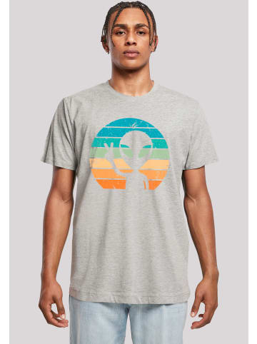 F4NT4STIC T-Shirt Alien Piece Sonnenuntergang in grau meliert