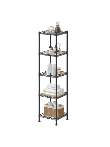 SONGMICS Standregal Dalten in Schwarz - (B)30 x (H)121 x (T)30 cm