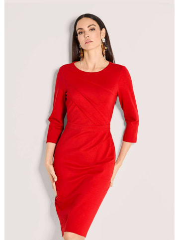 MADELEINE Schmales Jersey-Kleid mit Rundhals in rot