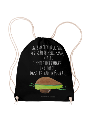 Mr. & Mrs. Panda Gymnastiktasche Avocado Yoga mit Spruch in Schwarz