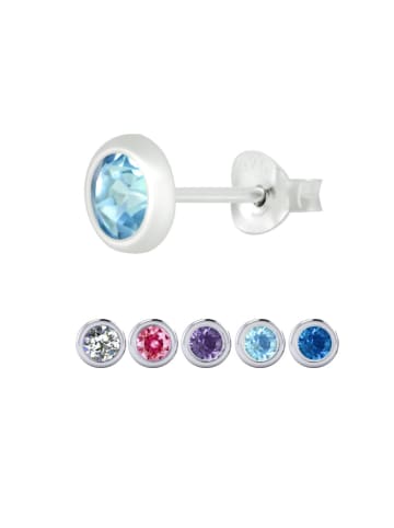 Alexander York Ohrstecker-Set MIXED CRYSTAL in 925 Sterling Silber, 5-tlg. 