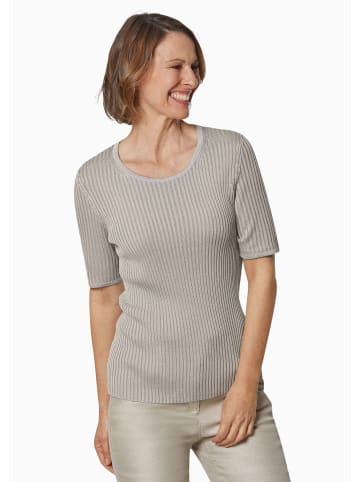 GOLDNER Pullover Pflegeleichter Pullover in hochwertiger Rippenstruktur in taupe
