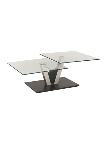58 aufm Kessel COUCHTISCH Cadence 118 x 65 x 36+43 Wohnzimmertisch Klarglas/Nickel/Anthrazit