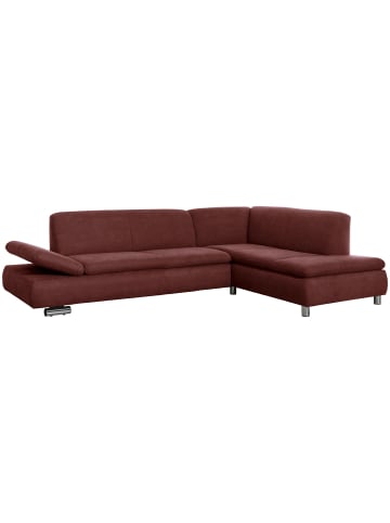 58 aufm Kessel ECKSOFA mit Ottomane rechts Kaye Flachgewebe rot