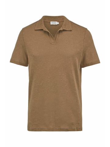 Hessnatur Hessnatur Jersey Polo Relaxed aus Leinen und Bio-Baumwolle in camel
