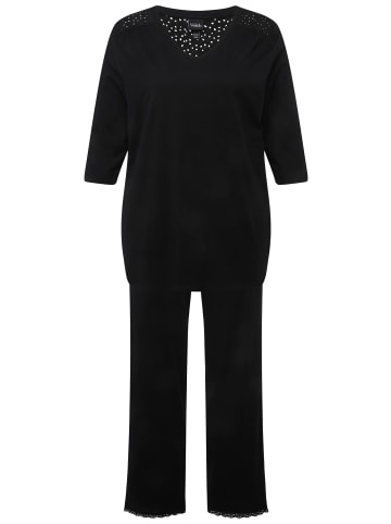 Ulla Popken Pyjama in schwarz